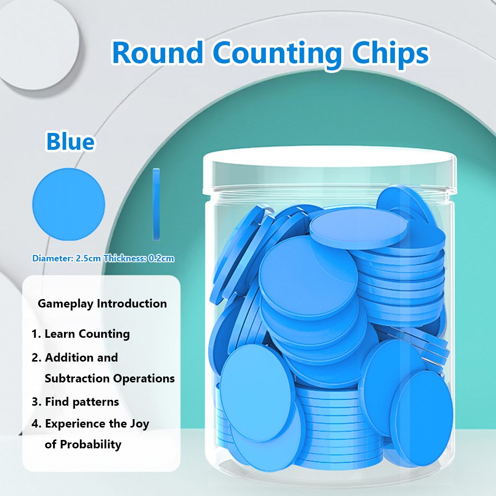 Board Game Loop - 100pcs Plastic Counting Chips Addition Subtraction