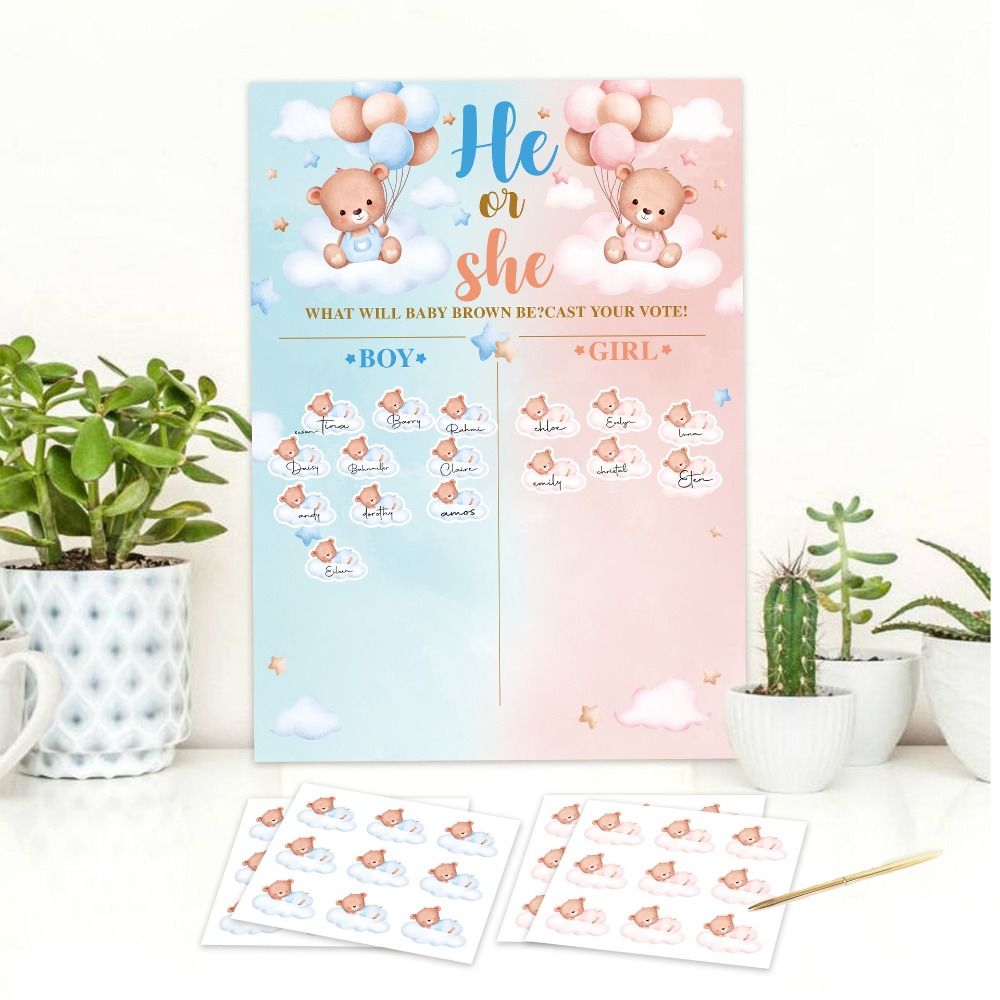 Board Game Or Boardgame - With Stickers Gender Revealed Voting Game