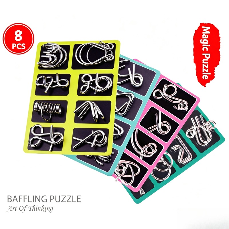 8 Pieces Metal Puzzle Set Clas - Board Game Idea recension och pris