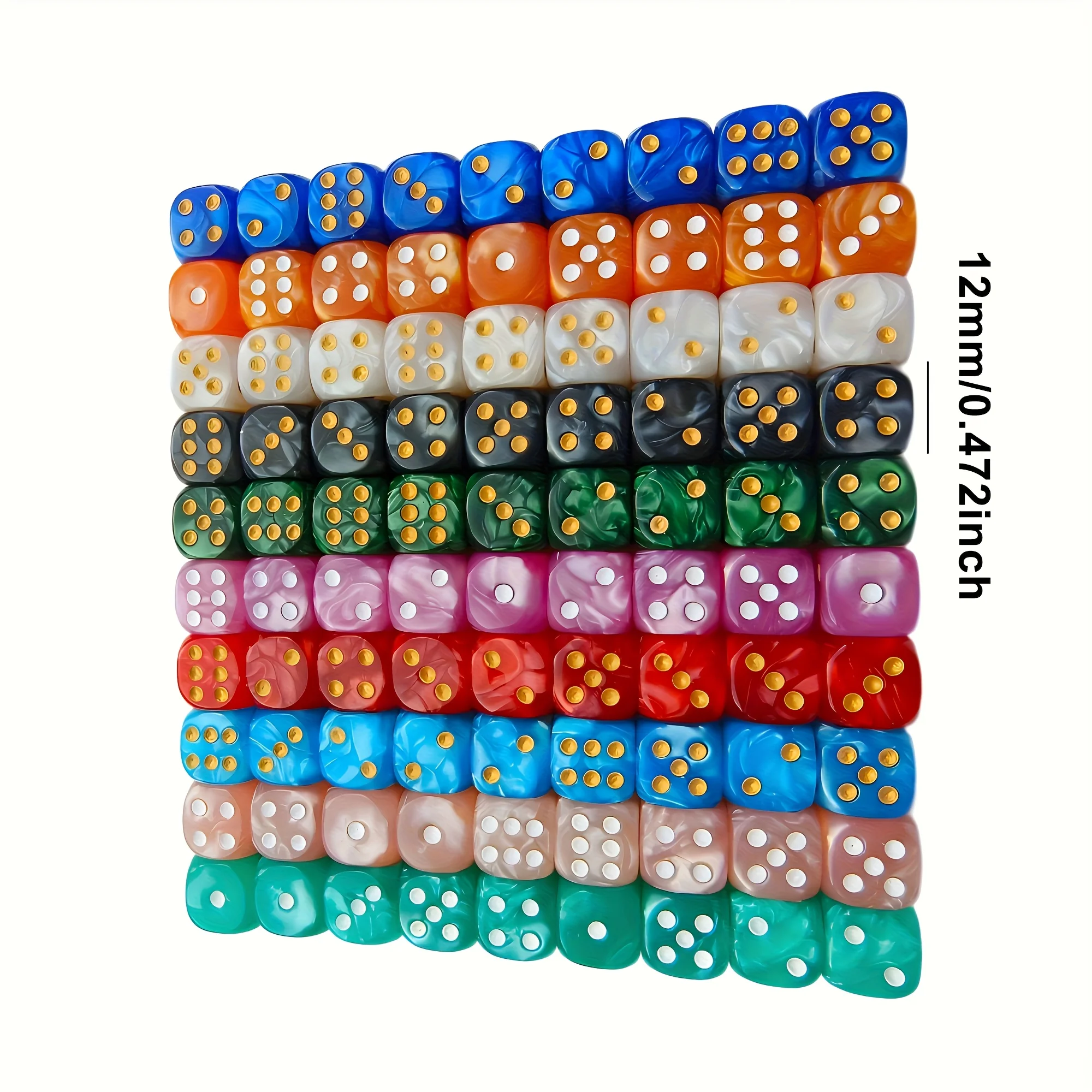 10Pcs 12mm Pearl Swirl D6 Dice - Board Game Loop recension och pris