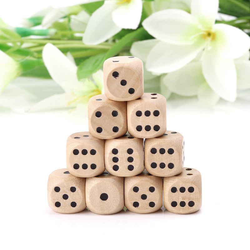 10Pcs Wooden 6 Sided D6 Faces  - Board Game Loop recension och pris
