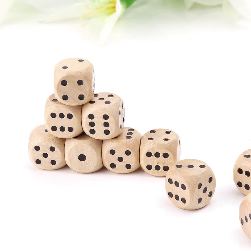 10Pcs Wooden 6 Sided D6 Faces  - Board Game Loop recension och pris