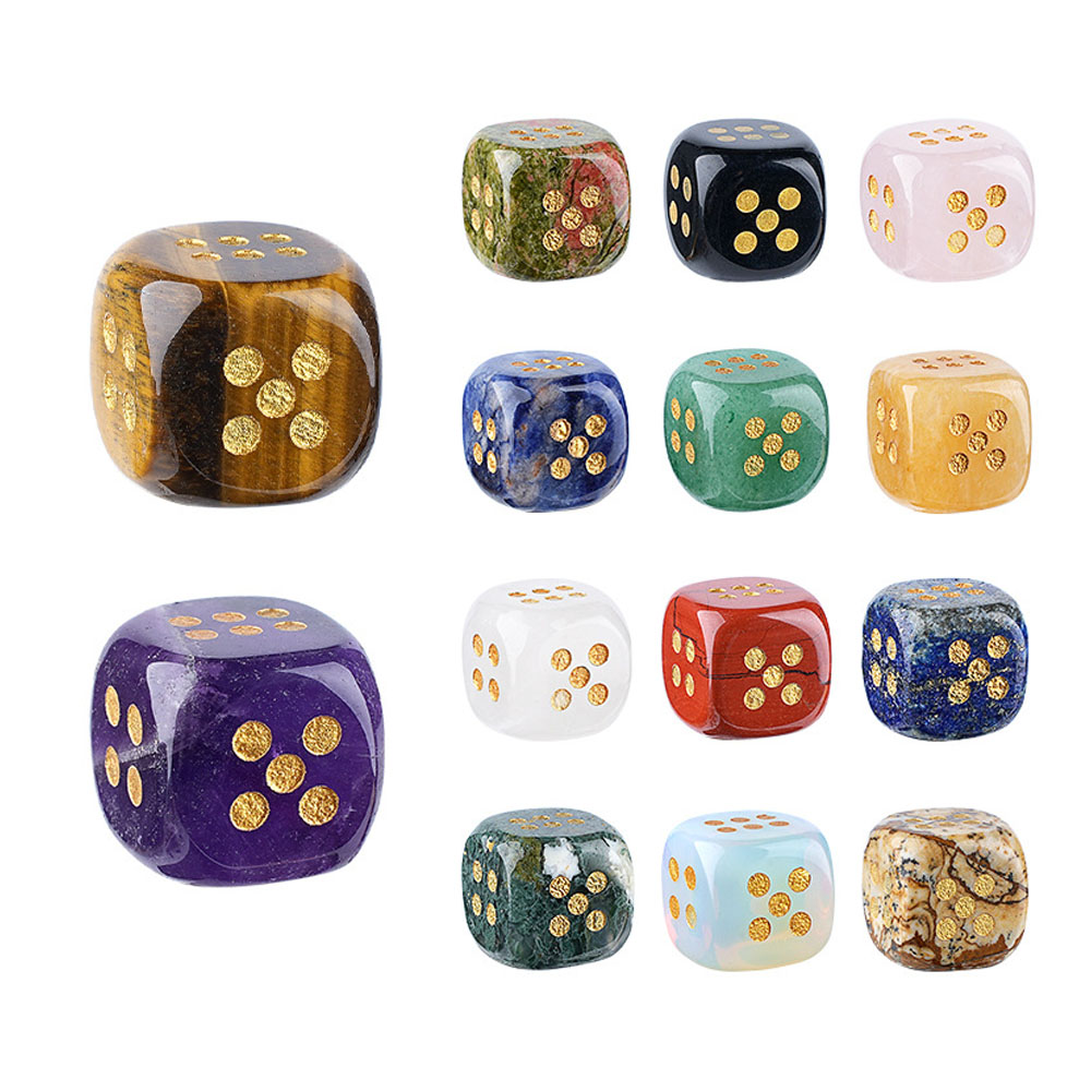 1pc Natural Stone Crystal Dice - Board Game Loop recension och pris