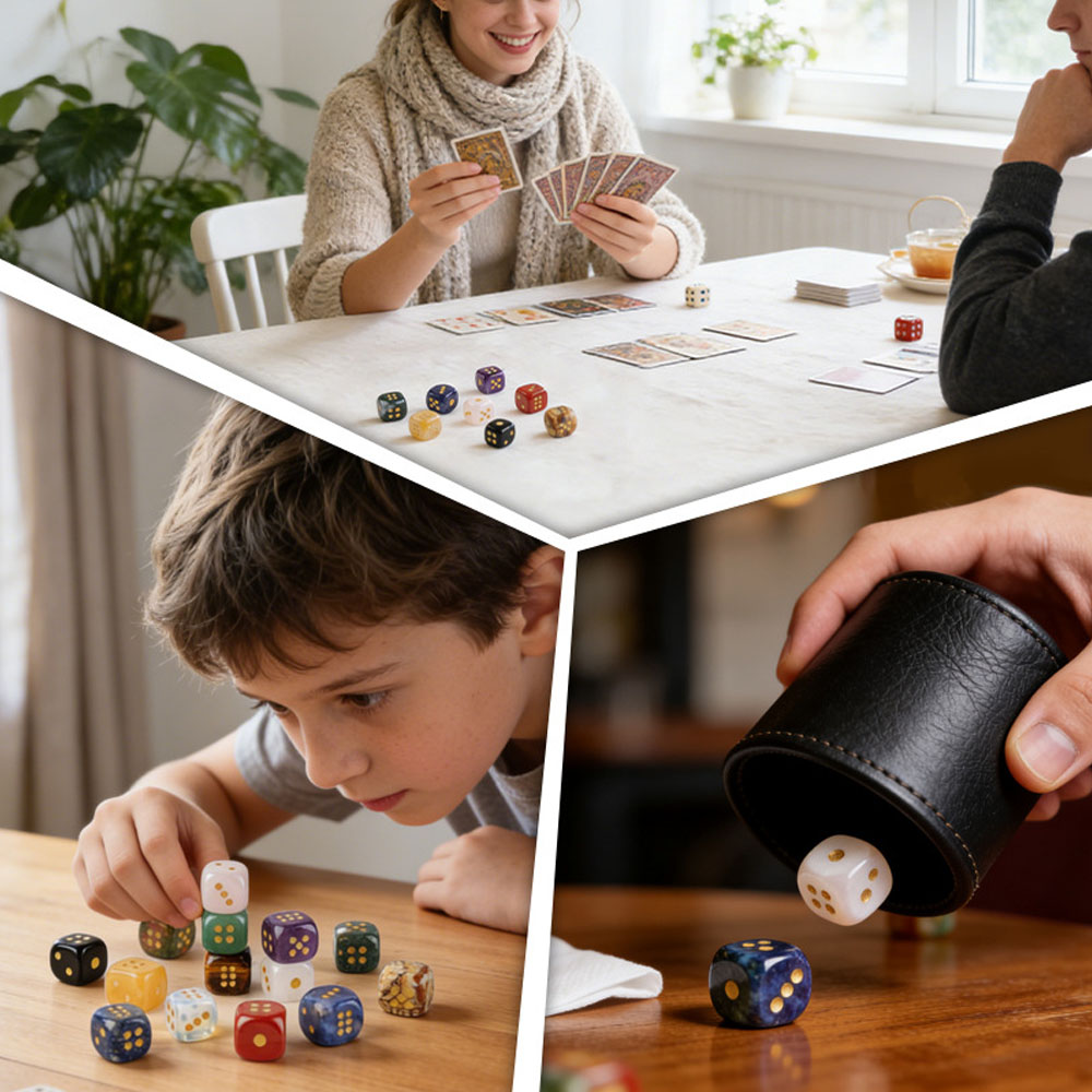 1pc Natural Stone Crystal Dice - Board Game Loop recension och pris