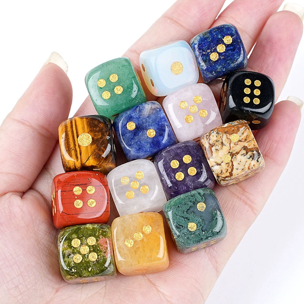 1pc Natural Stone Crystal Dice - Board Game Loop recension och pris